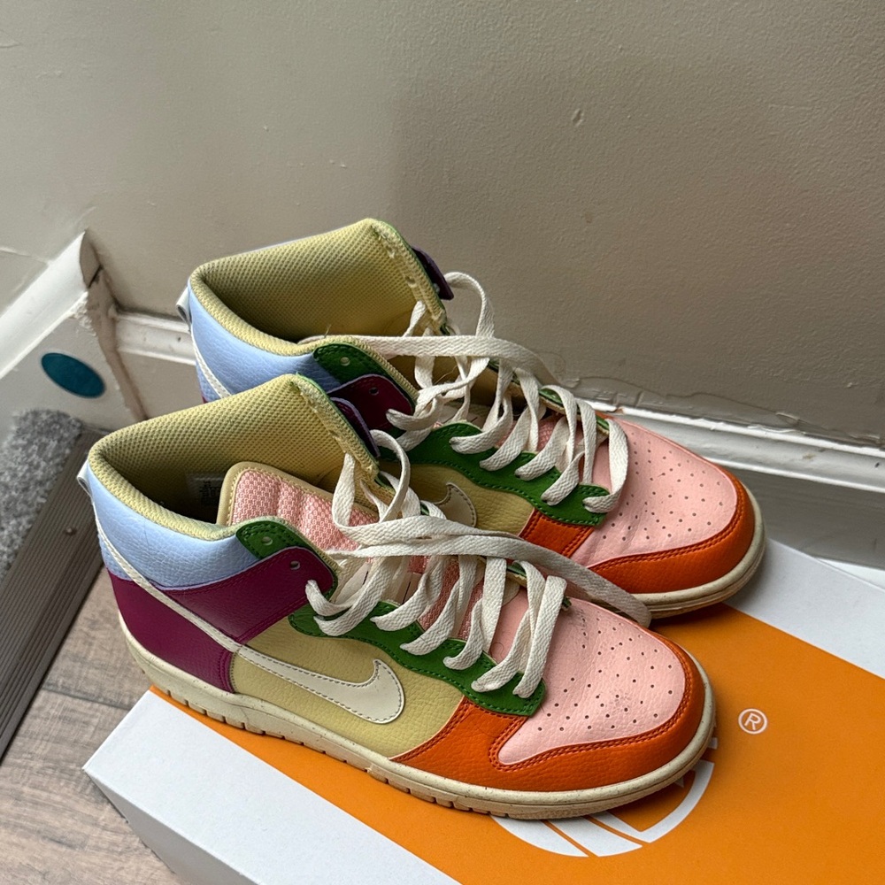 Nike Kids Sneakers - Orange, Pink, Green, and Purple